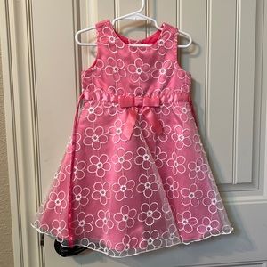 Pink and cream embroidered dress